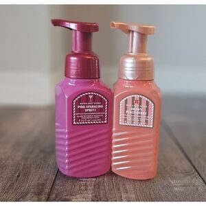 BBW New SET (2) Fruity Winter Hand Soap Peach Raspberry Bath and Body Works